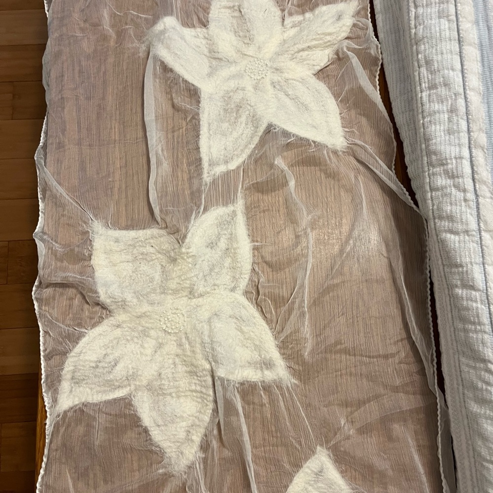 Ivory Silk scarf-wrap vintage boho